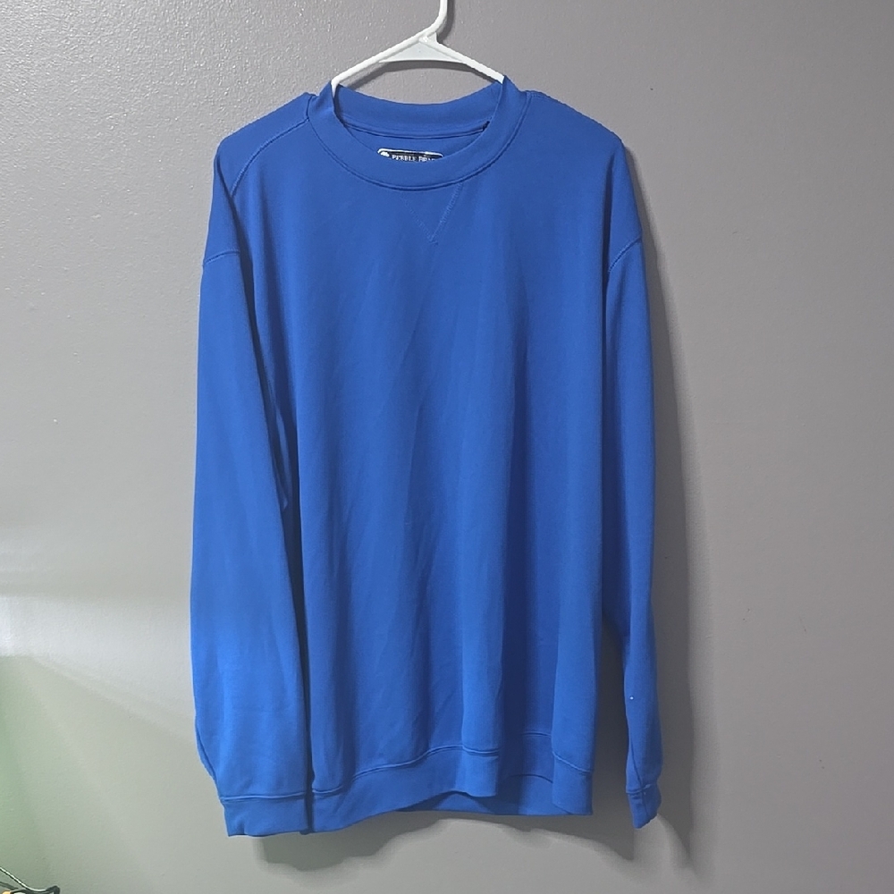 Pebble Beach Men's XL Vibrant Blue Crewneck Golf Sweater Shirt
